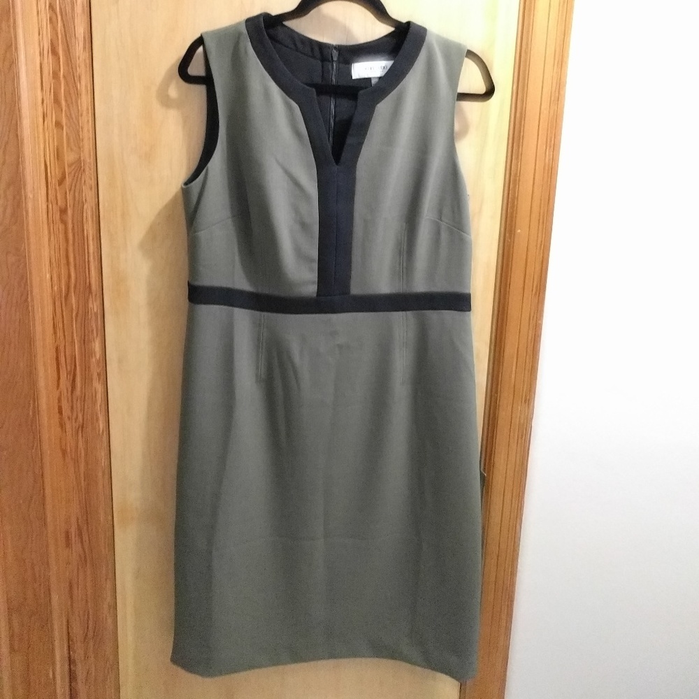 Jones Studio Green & Black Sheath Dress